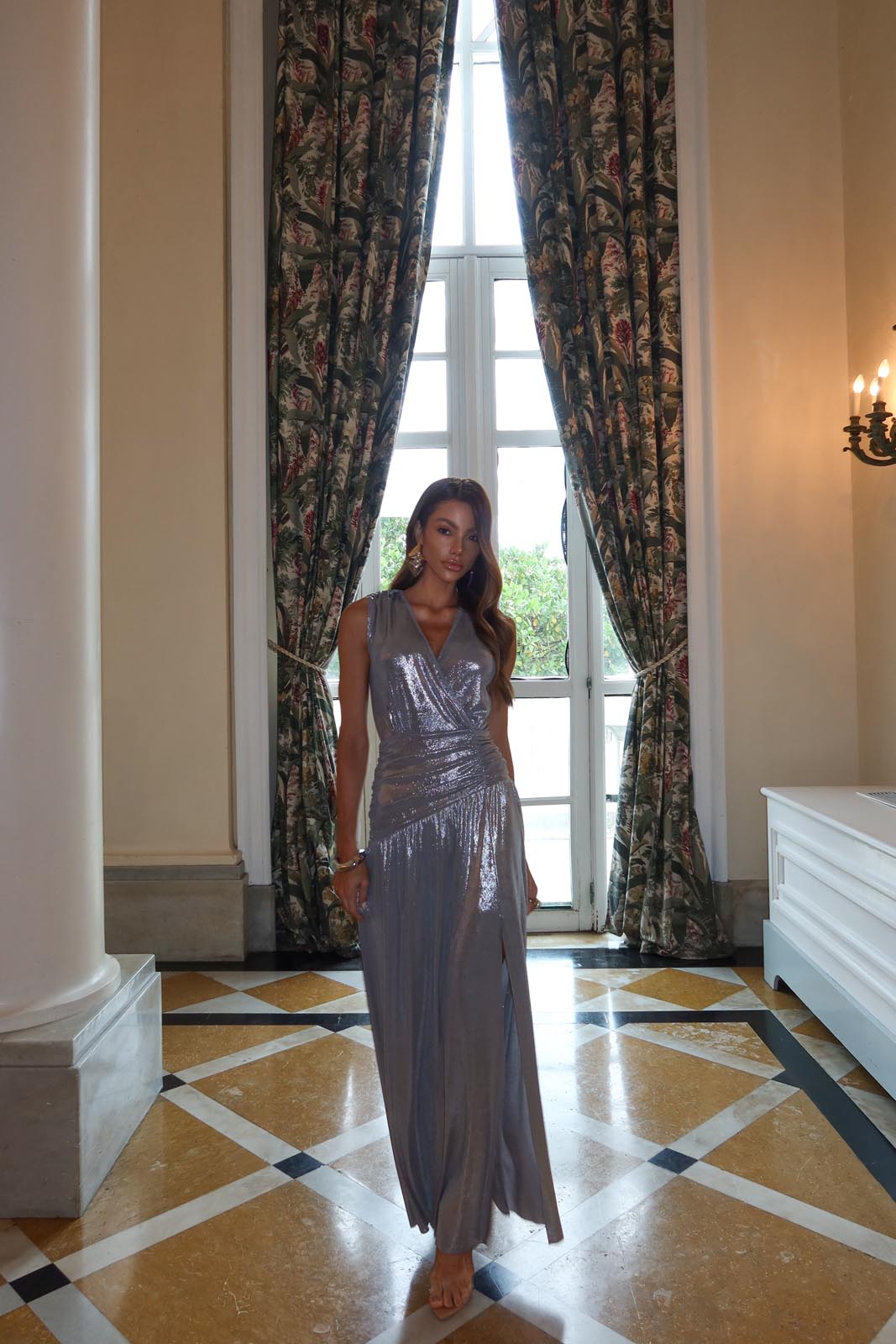 VESTIDO DRAPE PRATA 25908