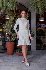 VESTIDO APLIQUE FLOR 26191