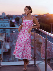 VESTIDO ESTAMPADO COM RENDA PALITO 26688