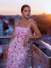 VESTIDO ESTAMPADO COM RENDA PALITO 26688