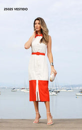 VESTIDO COM TRICOT NA LATERAL 25025