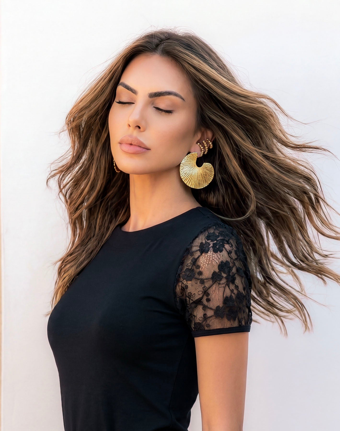 BLUSA COM MANGA DE RENDA 26621