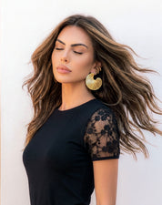 BLUSA COM MANGA DE RENDA 26621