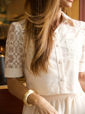 CAMISA CURTA RENDA 26251