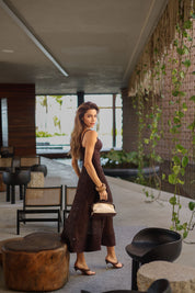 VESTIDO RENDA MARROM 26479