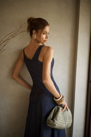 VESTIDO RECORTES BORDADO 26587
