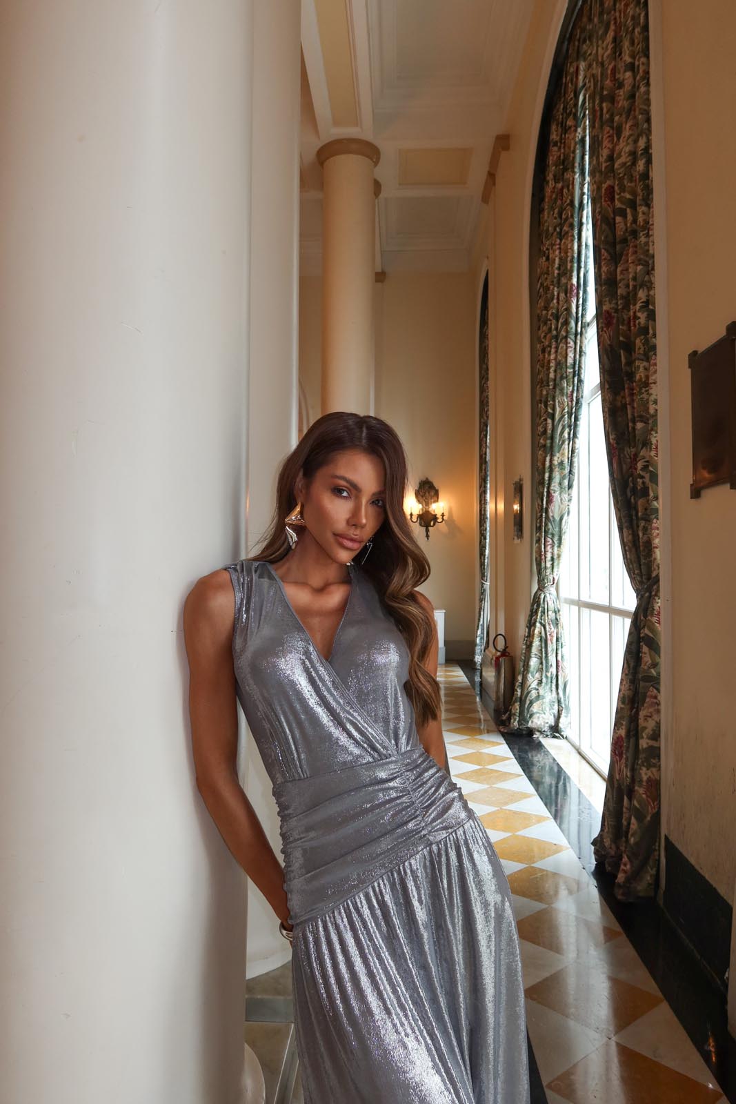 VESTIDO DRAPE PRATA 25908