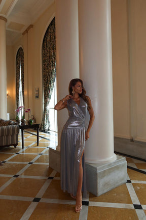 VESTIDO DRAPE  PRATA 25909