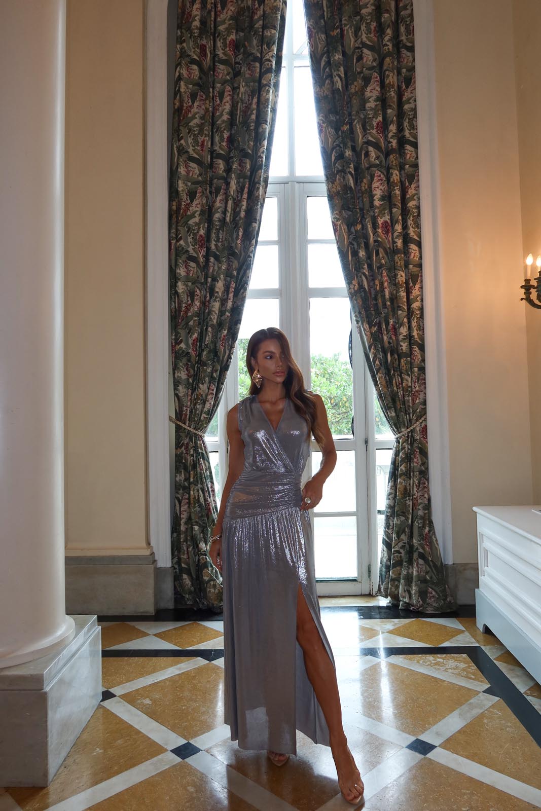 VESTIDO DRAPE  PRATA 25909