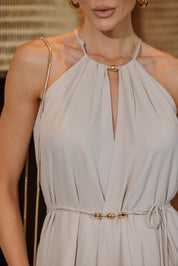 BLUSA LENCO COM CINTO DETALHE DOURADO 25587