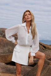 CAMISA TRANSPARENCIA BORDADO 25784