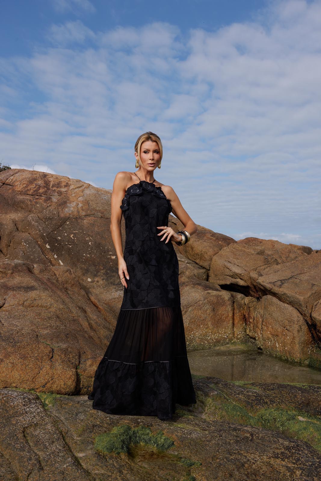 VESTIDO APLIQUE FLOR 25719