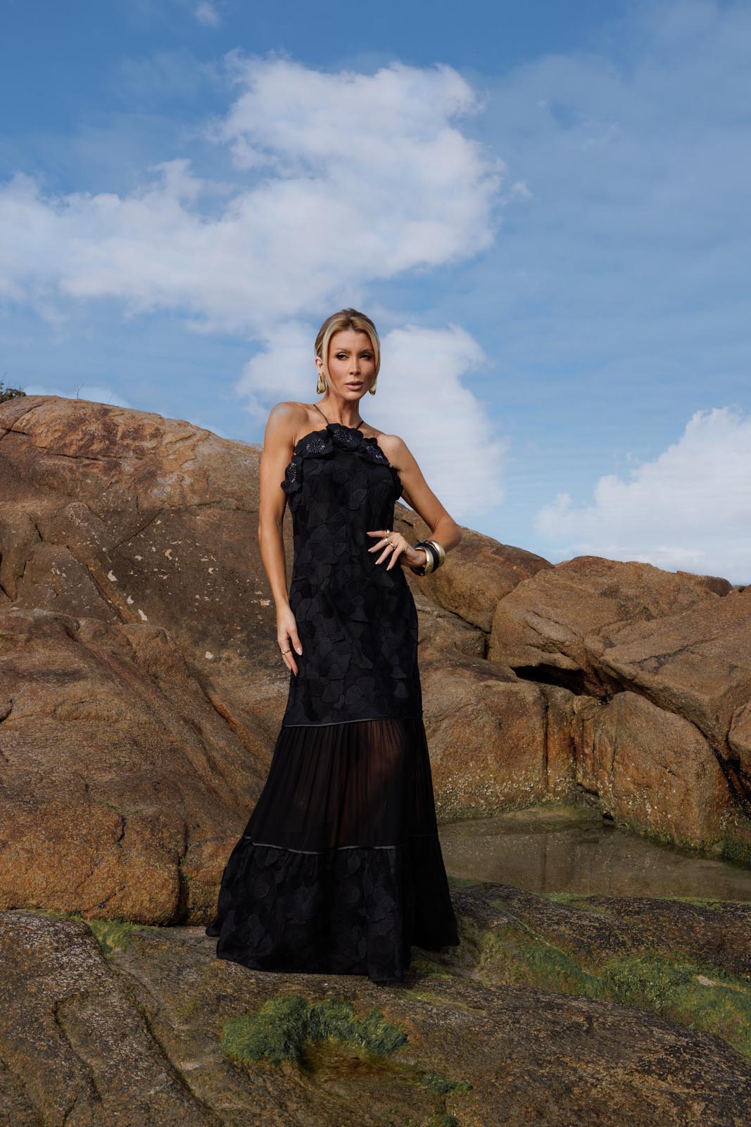 VESTIDO APLIQUE FLOR 25719