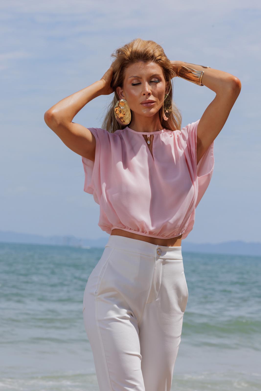 BLUSA CURTA TRANSPARENCIA 26159