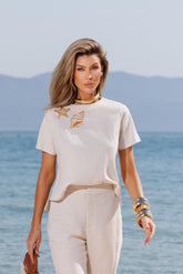 BLUSA CLASSICA COM BORDADO - 25558