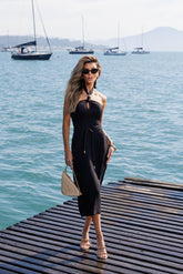 VESTIDO RETO COM FIVELA DOURADA - 25401