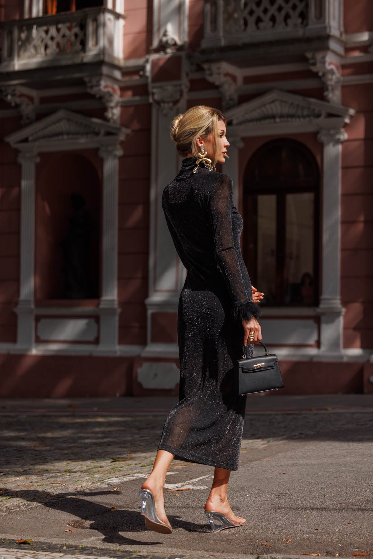 VESTIDO LUREX PLUMAS 26303