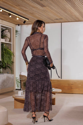 BLUSA TULE ESTAMPADO - 25315