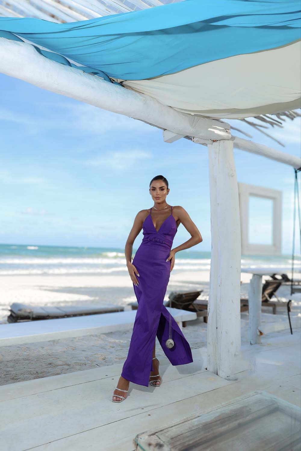 VESTIDO TAFETA LONGUETE 23912