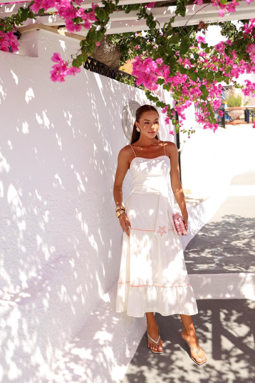 VESTIDO COM SAIA GODE COM VIVO CORAL - 25597