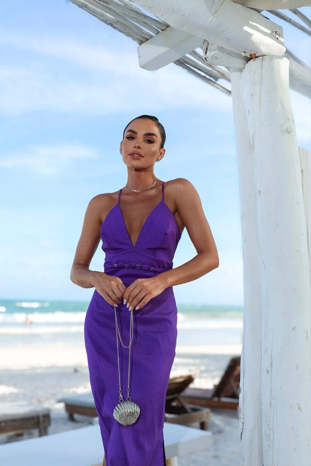 VESTIDO TAFETA LONGUETE 23912